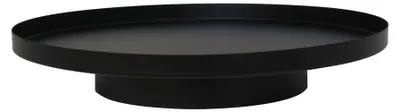 Produktbild von Dekotablett SCANDI schwarz aus Metall D35cm Dekoplateau schlicht Tablett mit Fuß