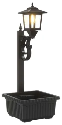 Produktbild von vidaXL Pollerleuchte mit Pflanztrog Schwarz 29 x 28 x 74 cm ABS und PP