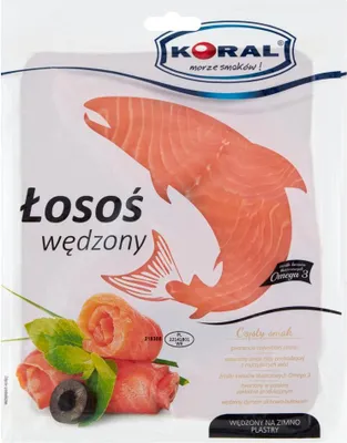 Zdjęcie produktu dla Łosoś wędzony plastry 100g Koral