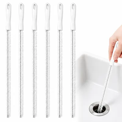 Produktbild von Famanu Abflussreinigungsbürste 60 cm - 6 Stück, flexibel, mit Nylonborsten