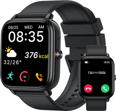Produktbild von Smartwatch Damen Herren,1.83"HD Touchscreen, 20 Tage Akkulaufzeit, Fitnessuhr mit Pulsuhr Schlafmonito Schrittzähler, Bluetooth Anruffunktion, 112+ Sportmodi, IP68 Wasserdicht Sportuhr für iOS/Android