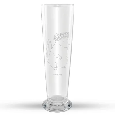 Produktbild von Mr. & Mrs. Panda Bierglas Stinktier Mädchen - Transparent - Geschenk, Bier Glas, Wildtier, Mr Mrs Weizenglas, Yoga, Weißbierglas, Namaste, Raubtier, Stinker, Weizenbier