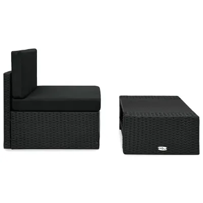 Immagine prodotto di set 2 pezzi da giardino in poly rattan nero