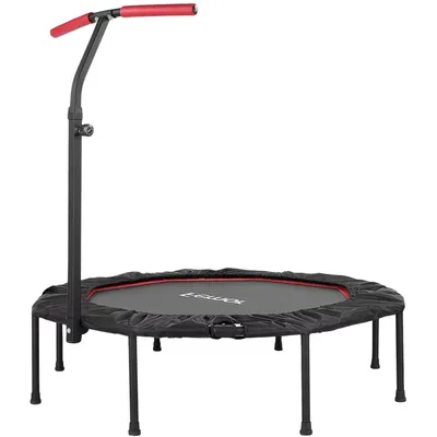 Immagine prodotto di Trampolino fitness per adulti - Superficie di salto di 127 cm - Rosso - Pieghevole - Maniglia regolabile in altezza - Per uso interno ed esterno