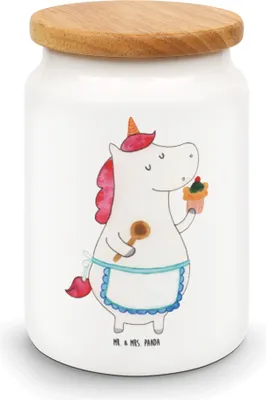 Produktbild von Mr. & Mrs. Panda zuckerdose Einhorn Küche - Weiß - Geschenk, Kaffeedose, Koch, Muffin, behälter, Keksdose, Einhörner, Dose, Kuchen, Frischhaltedose, Unicorn, Torte