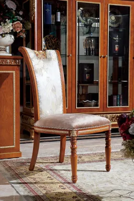 Produktbild von 8 Stühle Set Esszimmer E62 Designer Holz Stuhl Garnitur Antik Stil Barock Rokoko