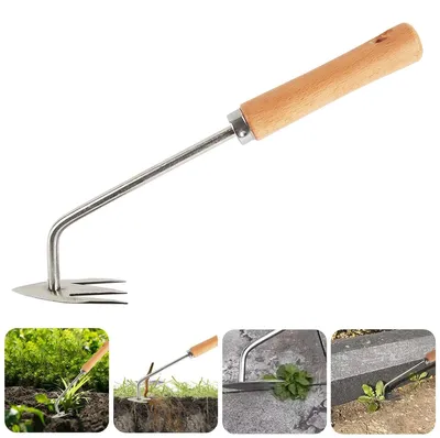 Produktbild von Fugenkratzer Unkrautstecher Unkrautjäter - Edelstahl - 3 Zinken - 31,5 cm