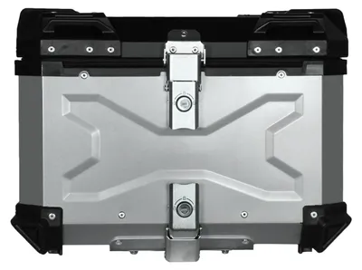 Produktbild von 55 L Motorrad-Topcase aus Aluminiumlegierung mit Lederfutter und Schnellverschluss, schwarz, Motorrad Top Case, Motorrad Alukoffer mit 2 Schlüssel