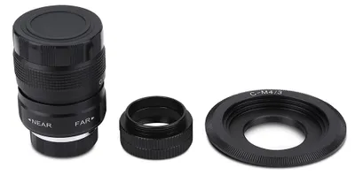 Obrázek produktu pro Objektiv 25 mm f/1,4 s adaptérem C M4/3 a makrokroužkem pro fotoaparáty Olympus EPL5, EPM3, EPL7 a OM-D