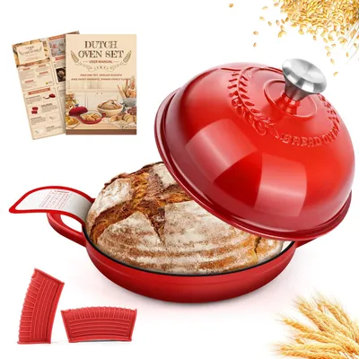 Emaille Gietijzeren Bräter 5,7 L Antihaft 26 cm Rot