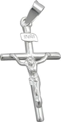 Produktbild von Anhänger Kreuz mit Jesus 23x13mm 925 Silber Sterlingsilber Uni