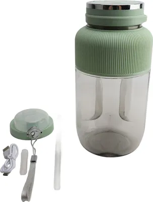 Zdjęcie produktu dla Wielofunkcyjny przenośny blender 1,2 l 18000 obr./min do koktajli i smoothie 6 ostrzy USB ładowalny zielony