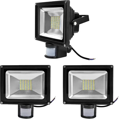 Immagine prodotto di Greenmigo 3x 30W Proiettore SMD con sensore di movimento, faretto LED luce bianco caldo, IP65, lampada LED impermeabile, applique, illuminazione diffusa, illuminazione da esterno, lampada da giardino LED, faretto da esterno