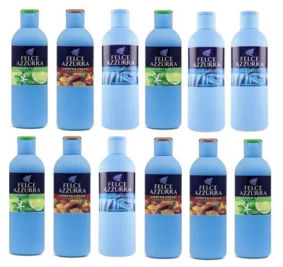 Produktbild von Felce Azzurra Schaumbad Mix 12x650ml Classico /Bergamotte & Jasmin /Amber& Argan
