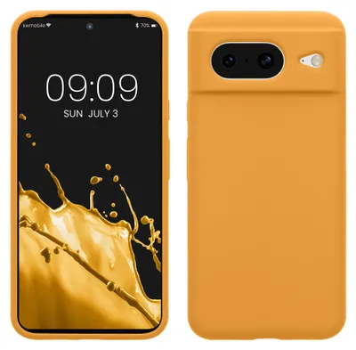 Produktbild von kwmobile Handyhülle für Google Pixel 8 Hülle, für Pixel 8 Case - Hülle Silikon - kabelloses Laden - Mango