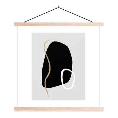 Produktbild von MuchoWow® Textilposter Minimalismus - Abstrakt - Design 40x40 cm mit holzfarbenen Rahmen - Posterleiste