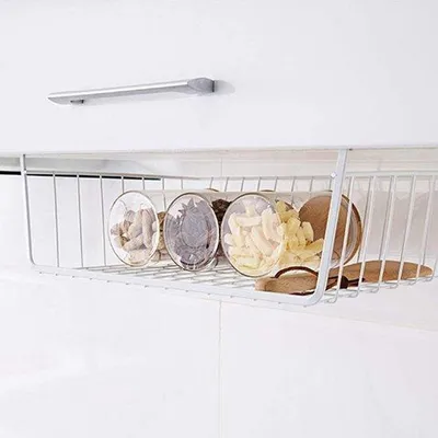 Produktbild von Famanu Unterregalkorb für Küche und Büro - Draht Aufbewahrungskörbe (2er Set)