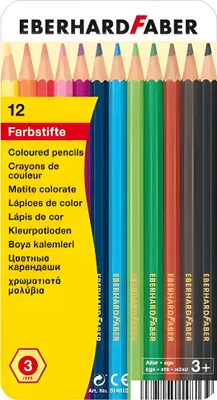 Zdjęcie produktu dla EBERHARD FABER Sześciokątny kolorowy ołówek 12 metalowa obudowa