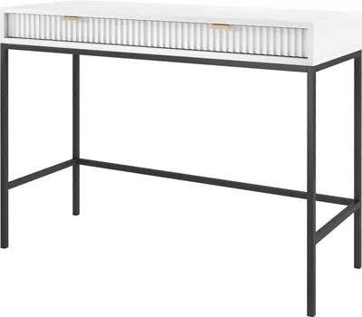 Produktbild von Furniture24 Schreibtisch Nova T104 Schminktisch mit 2 Schubladen Weiß 104x78x50