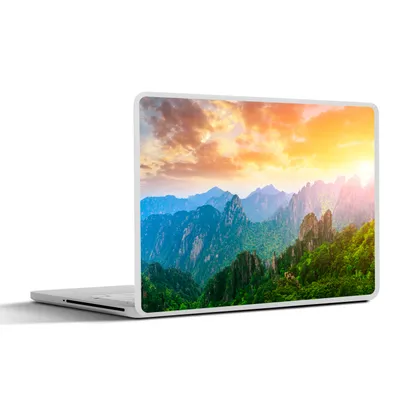 Produktbild von MuchoWow® Laptop Aufkleber Sticker Cover Berge - Bäume - Sonnenuntergang - Natur 36.5x27.5 cm - Laptop-Sticker