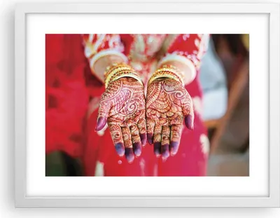 Produktbild von Gerahmtes Poster - Weißer Rahmen - Hände orientalisch Muster - 40x30 cm - Wand Bild - Wanddeko - Wandbilder - Kunstposter - Wandposter - Bilderrahmen - Bilder - Kunstdruck - P2WAA40x30-4848