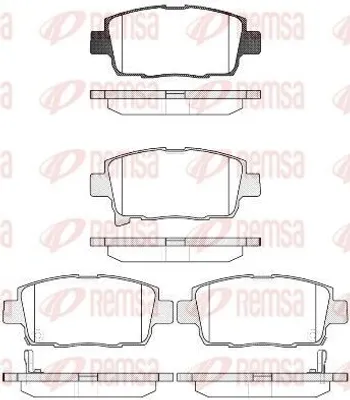 Produktbild von REMSA Bremsbeläge Satz Vorne Bremsklötze für TOYOTA Yaris Schrägheck (P9) 0971.42