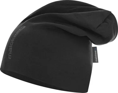 Produktbild von Schwarze Baumwollmütze, leicht, atmungsaktiv, flexibel, Wendekappe mit zwei Materialschichten, „Schlumpfine“-Schnitt