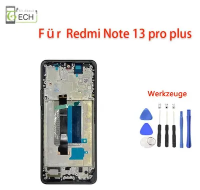 Produktbild von Für Xiaomi Redmi Note 13 Pro Plus 5G 23090RA98C LCD Display mit Rahmen