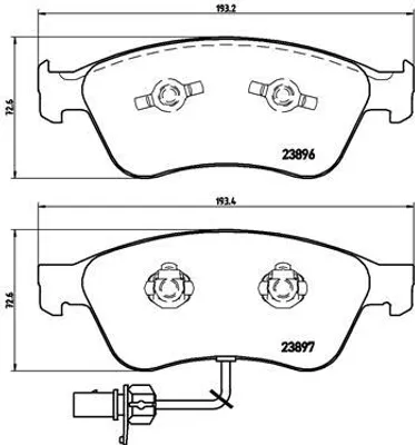Produktbild von Brembo Bremsbelagsatz, Scheibenbremse Vorderachse P 85 102