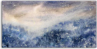 Produktbild von Coloray Acrylbild 120x60  Wandbild Acrylbilder Abstraktion Schnee Winter Aquarell