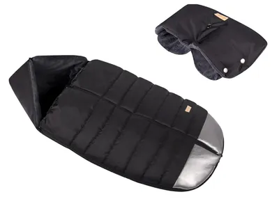 Produktbild von Premium Winterfußsack Kinderwagen Buggy 120 cm Unisex, Universal Fußsack mit Handmuff für Jungen Mädchen, Schlittensack 3 - 5 Jahre