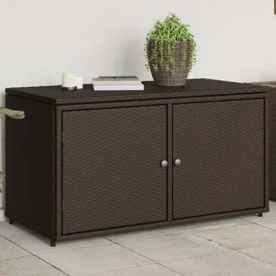 Produktbild von vidaXL Zahradní skříňka hnědá 110x55x60,5 cm polyratan