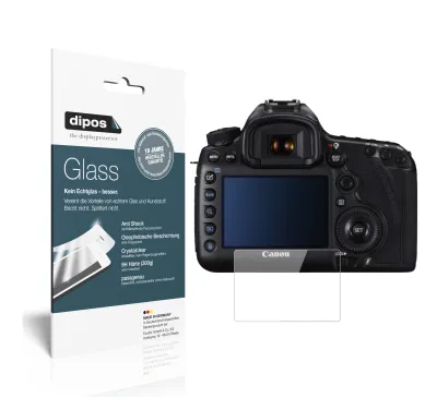 Produktbild von 2x Schutzfolie für Canon EOS 5DS R - Anti-Shock 9H Folie dipos Glass Kunststoffglas
