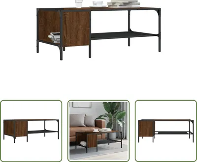 Obrázok produktu pre The Living Store Konferenčný stolík s policou hnedý dubový vzhľad 100x51x40 cm