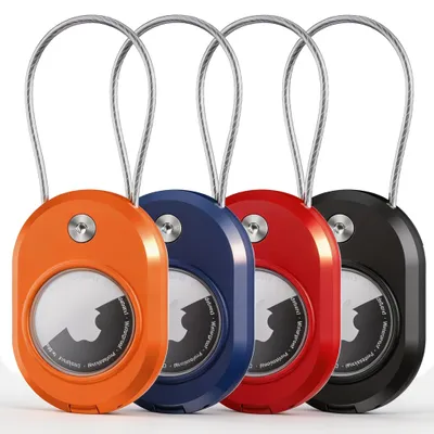 Produktbild von 4er-Pack AirTag Halter mit Schlüsselanhänger für sicheren Gebrauch
