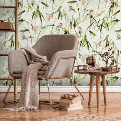 Obrázek produktu pro Profhome 393121-GU Netkaná tapeta Květinová matná béžová zelená černá červená 1,59 m x 2,8 m