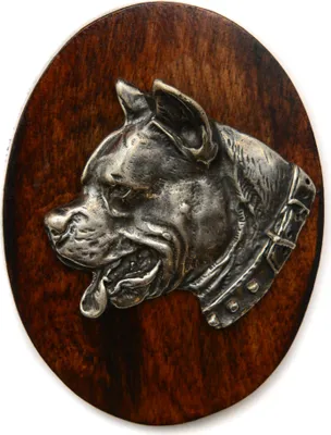 Produktbild von American Staffordshire Terrier, Amstaff I - Hundeausstellungsbrosche, Startnummernclip, Hundeanstecker von Art-Dog