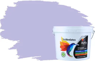 Produktbild von RyFo Colors Seidenlatex Trend Blautöne Flieder 3l  - bunte Innenfarbe, weitere Blau Farbtöne und Größen erhältlich