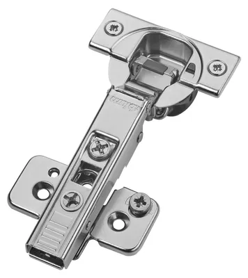 Produktbild von Blum Scharnier CLIP top 71B3580 Eckanschlag – Kreuzmontageplatte 173H7100 und Schrauben