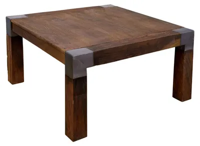 Immagine prodotto di MASSIVMOEBEL24 | tavolino da salotto in legno di Mango 85x85x45 marrone laccato AMSTERDAM #19