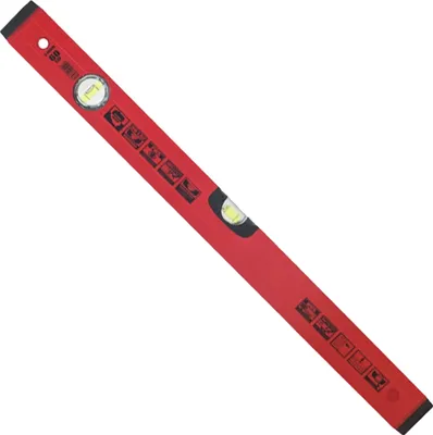 Produktbild von Wasserwaage 60cm Rot Alu-Profil Stoßfest 2 Libellen Messwerkzeug Richtwaage