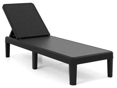 Immagine prodotto di Lettino prendisole KOMFOTTEU con schienale regolabile in 4 posizioni, sedia a sdraio da giardino in PP, con aspetto rattan, ideale per spiaggia e relax, resistente fino a 150 kg, per giardino e terrazza, dimensioni 188x57x33,5 cm