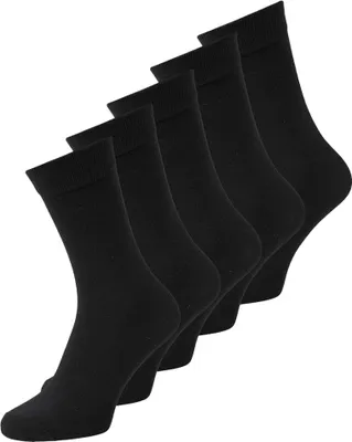Image de JACK&JONES Chaussettes Enfant, Lot de 5 - JACBLACK SOCK, Mélange de Coton, Noir uni 38-43
