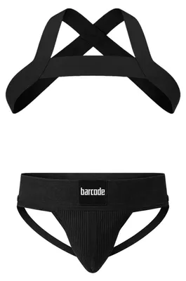 Immagine prodotto di Barcode Berlin - Intimo da Uomo Sospensorio - Multipack 1x Sergey Jockstrap + 1x Matt Harness Black - Taglia S