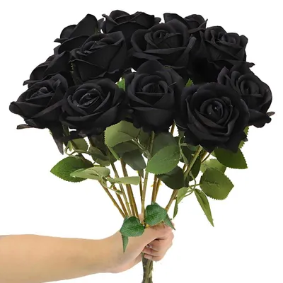 Image de Solidchoice - 12 roses artificielles pour mariage et décoration