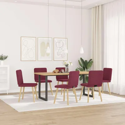 Produktbild von vidaXL Esszimmerstühle 6 Stk. Weinrot Stoff