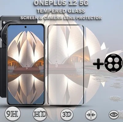Produktbild von 1-Pack ONEPLUS 12 5G Displayschutzfolie und Objektivschutz aus 9H gehärtetem Glas