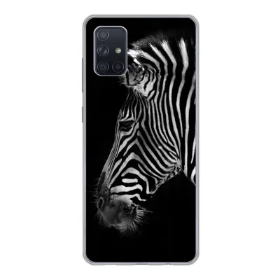 Produktbild von MuchoWow® Handyhülle Schutzhülle Hülle für Samsung Galaxy A71 Zebra - Wilde Tiere - Schwarz Silikon Softcase Handy Hülle - Kartenbesitzer