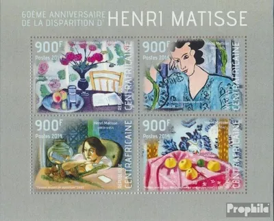 Produktbild von Briefmarken Zentralafrikanische Republik 2014 Mi 4585-4588 Kleinbogen (kompl. Ausgabe) postfrisch Henri Matisse