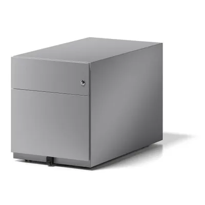 Produktbild von Rollcontainer Note mit Griffleiste, silber,